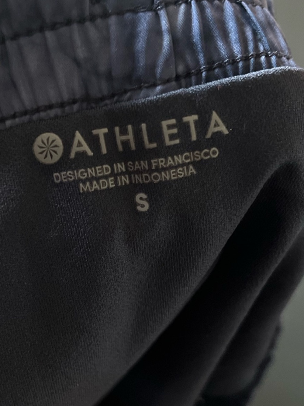 Athleta Blue Tie-Dye Athletic Shorts with Mesh Trim - Picture 4 of 4